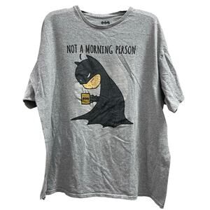 Batman "Not A Morning Person" graphic T-shirt gray thrashed big & tall sz XXL 2X